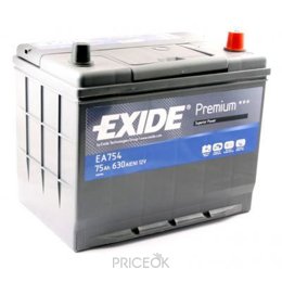 Аккумуляторную батарею Автомобильный аккумулятор Exide EA754